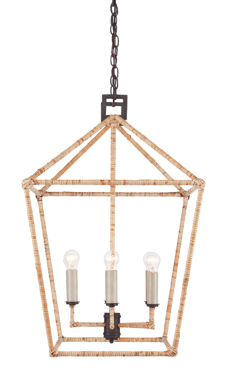 Currey and Company 9000-0874 Six Light Lantern, MolÃ© Black/Natural