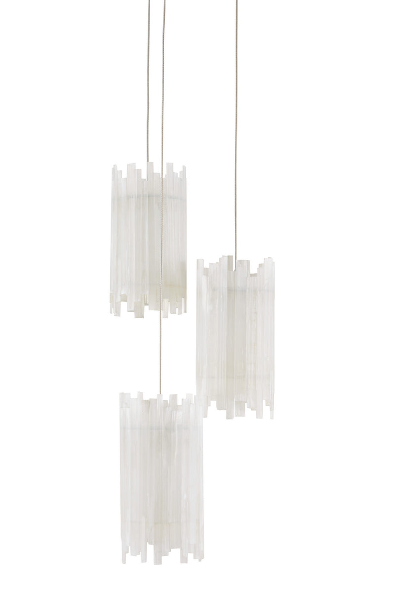 Currey and Company 9000-0882 Three Light Pendant, Frosted White