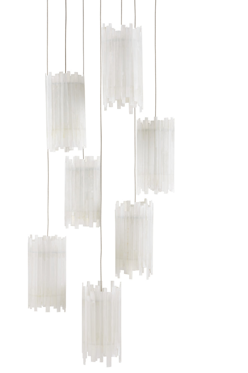 Currey and Company 9000-0883 Seven Light Pendant, Frosted White