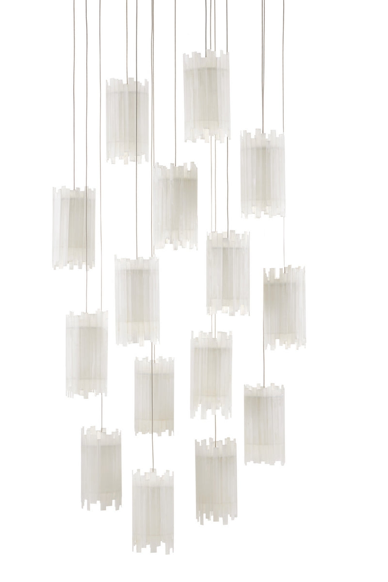 Currey and Company 9000-0884 15 Light Pendant, Frosted White