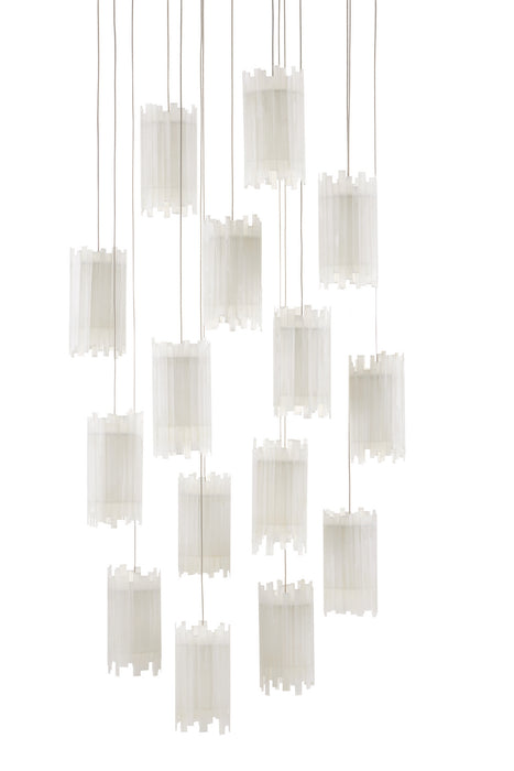 Currey and Company 9000-0884 15 Light Pendant, Frosted White
