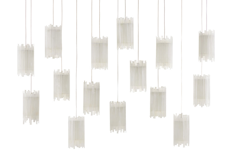 Currey and Company 9000-0885 15 Light Pendant, Frosted White