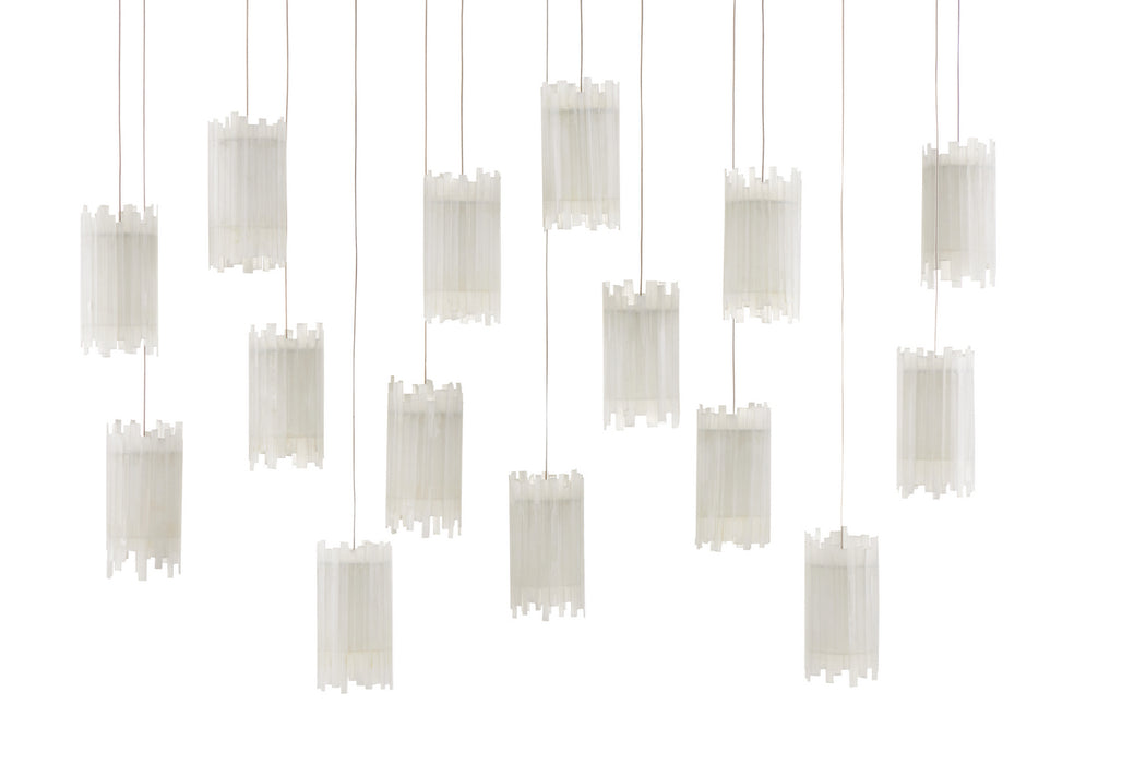 Currey and Company 9000-0885 15 Light Pendant, Frosted White