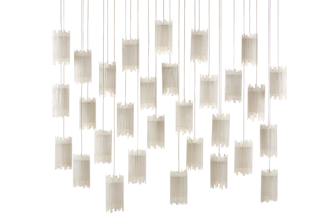 Currey and Company 9000-0886 30 Light Pendant, Frosted White