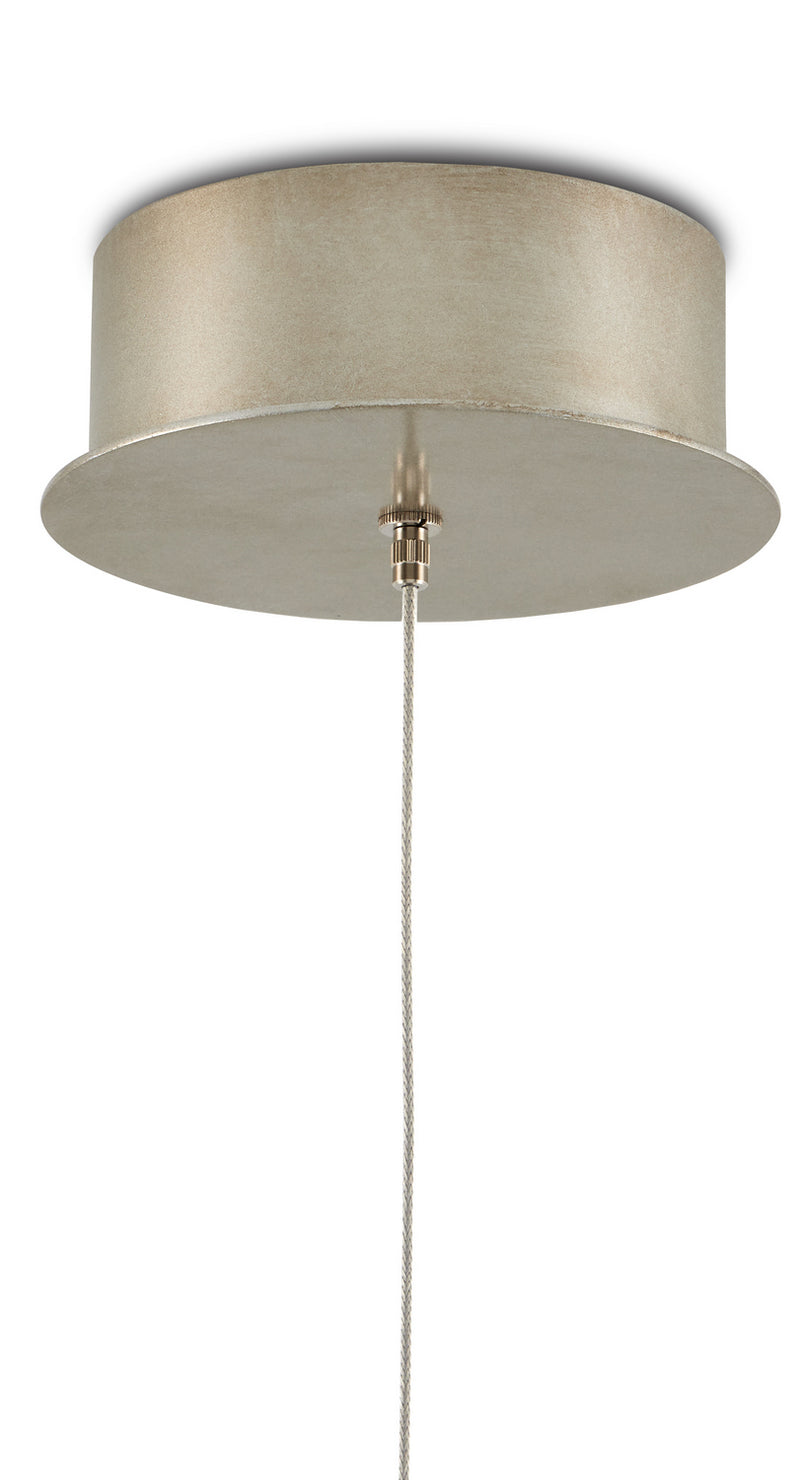Currey and Company 9000-0888 One Light Pendant, White/Antique Brass