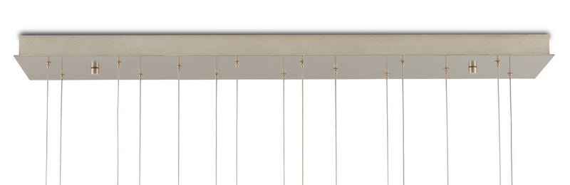 Currey and Company 9000-0892 15 Light Pendant, White/Antique Brass