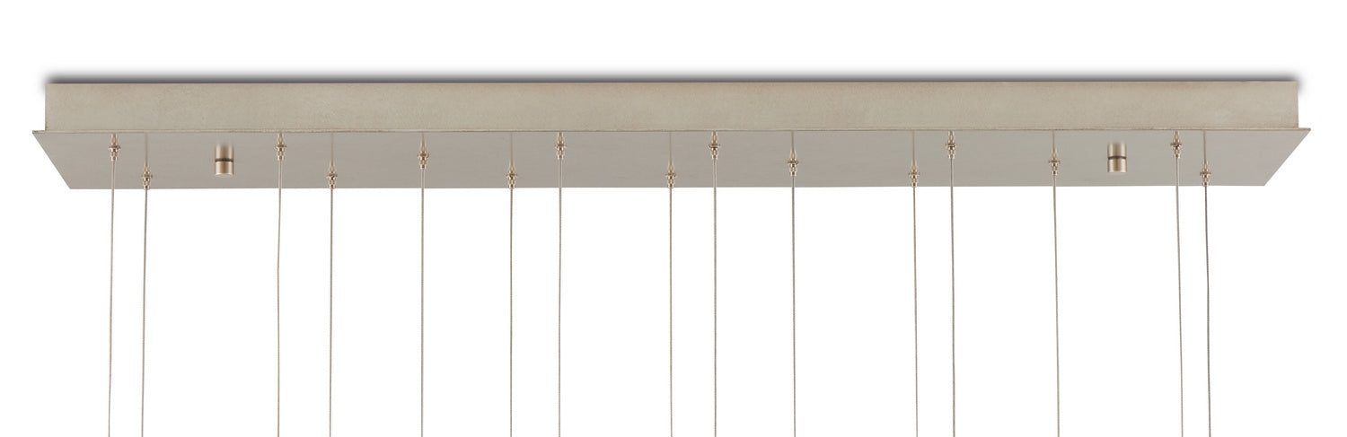 Currey and Company 9000-0892 15 Light Pendant, White/Antique Brass