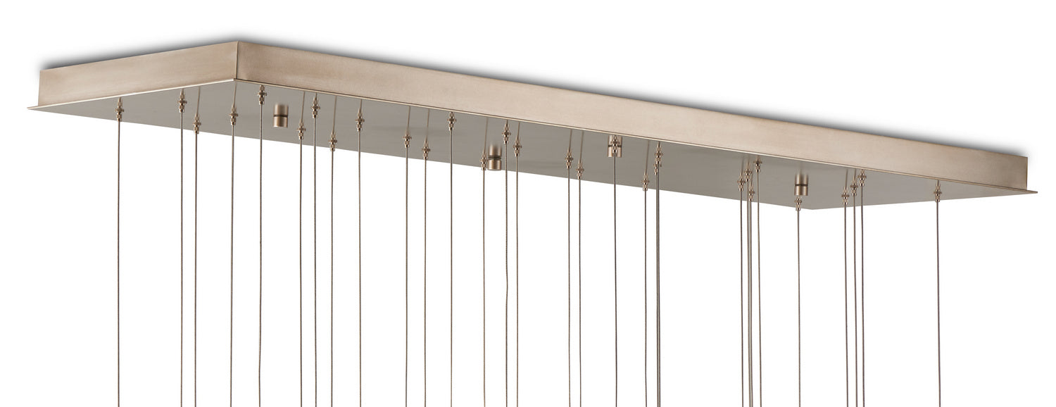 Currey and Company 9000-0893 30 Light Pendant, White/Antique Brass