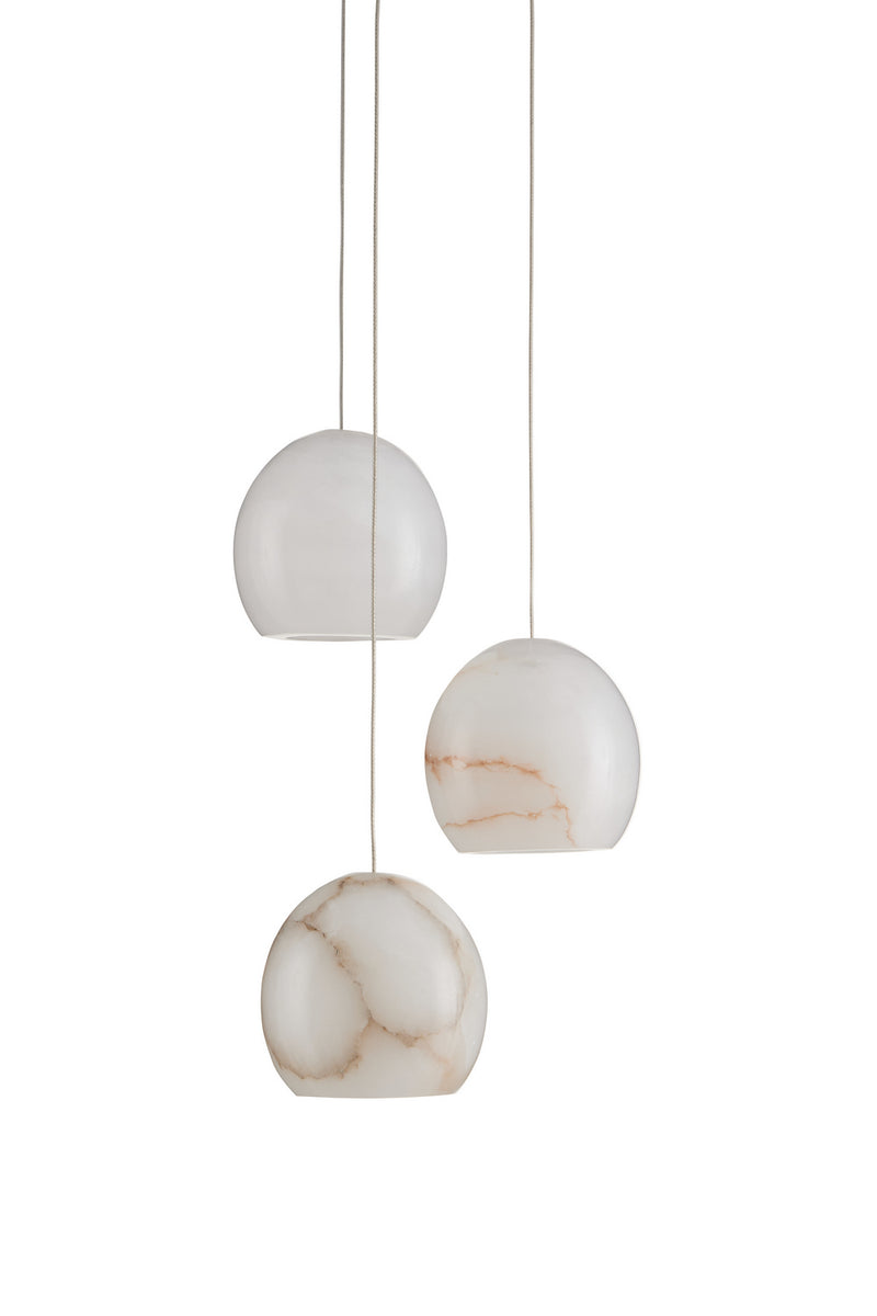 Currey and Company 9000-0896 Three Light Pendant, White