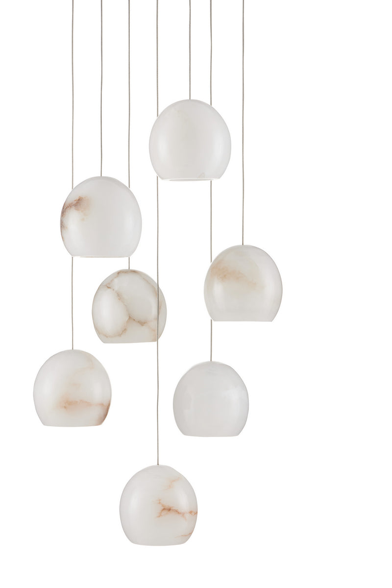 Currey and Company 9000-0897 Seven Light Pendant, White