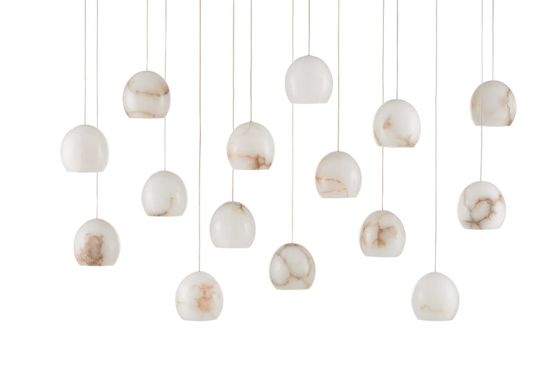 Currey and Company 9000-0899 15 Light Pendant, White