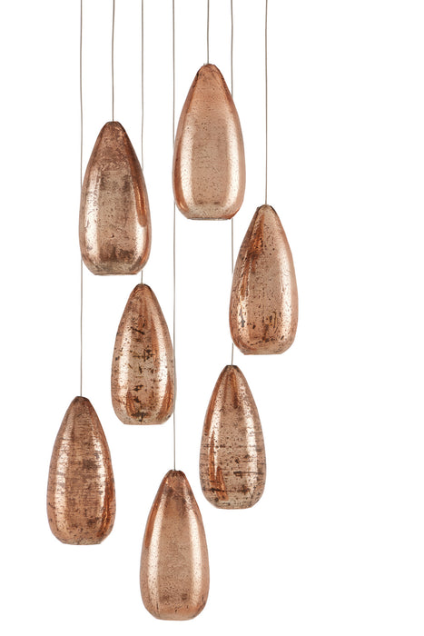 Currey and Company 9000-0904 Seven Light Pendant, Copper