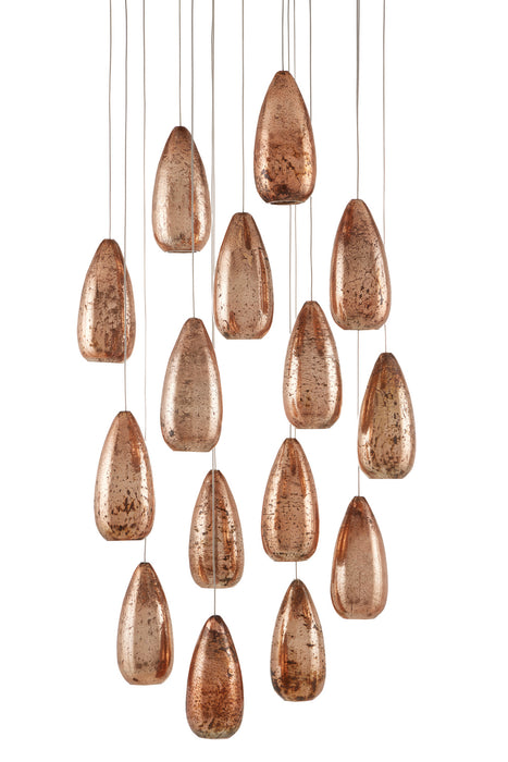 Currey and Company 9000-0905 15 Light Pendant, Copper