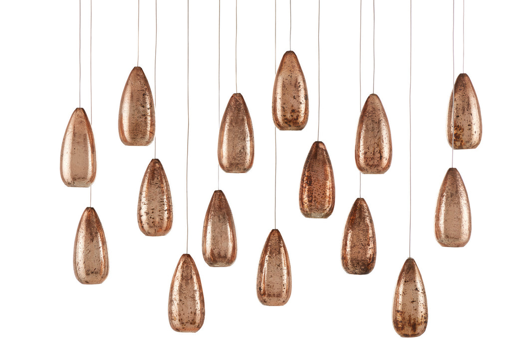 Currey and Company 9000-0906 15 Light Pendant, Copper