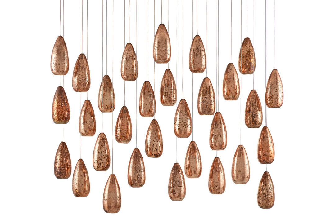 Currey and Company 9000-0907 30 Light Pendant, Copper