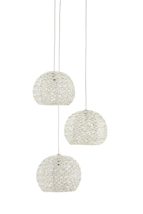 Currey and Company 9000-0910 Three Light Pendant, Sugar White