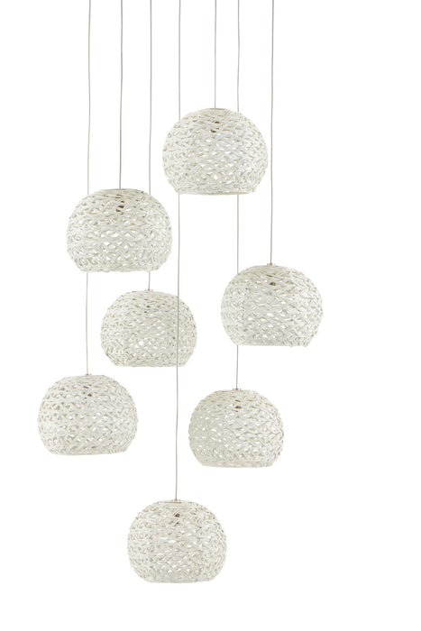 Currey and Company 9000-0911 Seven Light Pendant, Sugar White