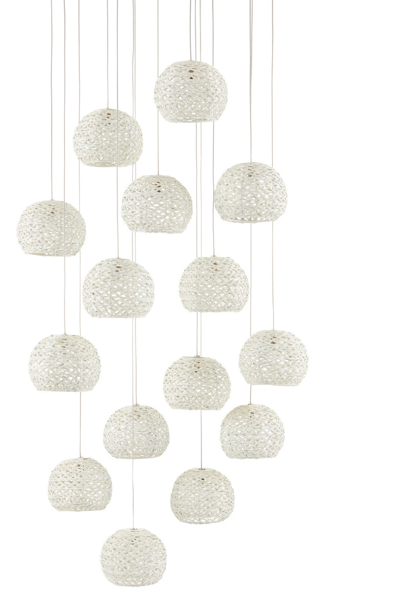 Currey and Company 9000-0912 15 Light Pendant, Sugar White