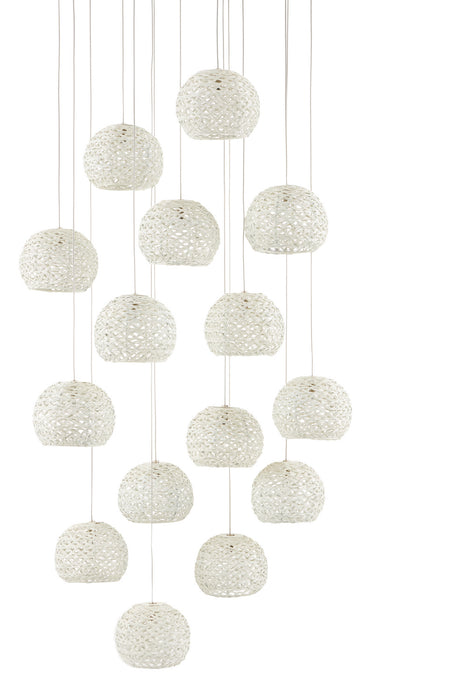 Currey and Company 9000-0912 15 Light Pendant, Sugar White