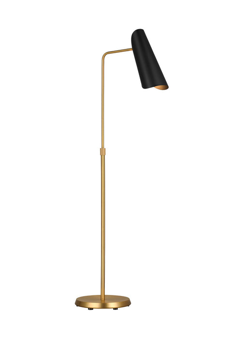Visual Comfort Studio AET1001BBSMBK1 One Light Floor Lamp, Midnight Black and Burnished Brass