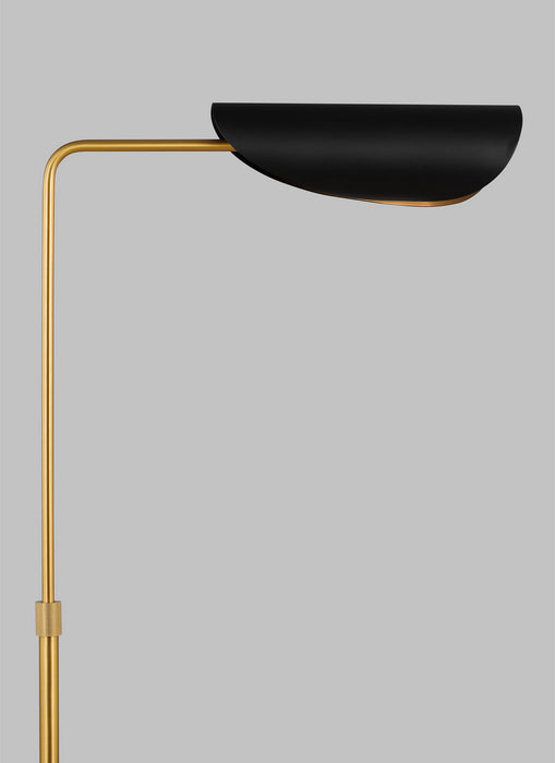 Visual Comfort Studio AET1001BBSMBK1 One Light Floor Lamp, Midnight Black and Burnished Brass