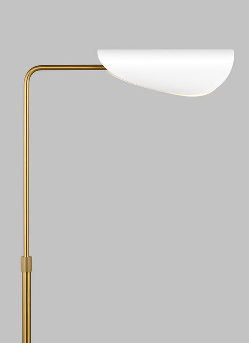 Visual Comfort Studio AET1001BBSMWT1 One Light Floor Lamp, Matte White and Burnished Brass