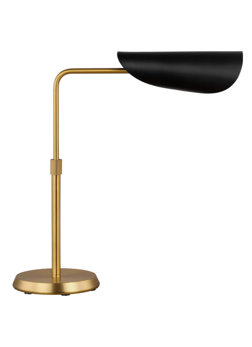 Visual Comfort Studio AET1011BBSMBK1 One Light Table Lamp, Midnight Black and Burnished Brass