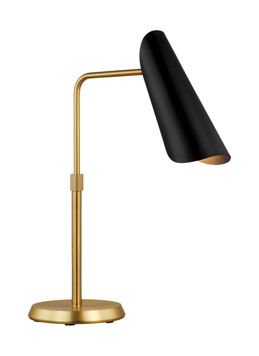 Visual Comfort Studio AET1011BBSMBK1 One Light Table Lamp, Midnight Black and Burnished Brass