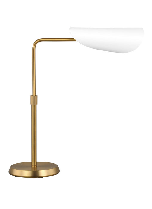 Visual Comfort Studio AET1011BBSMWT1 One Light Table Lamp, Matte White and Burnished Brass