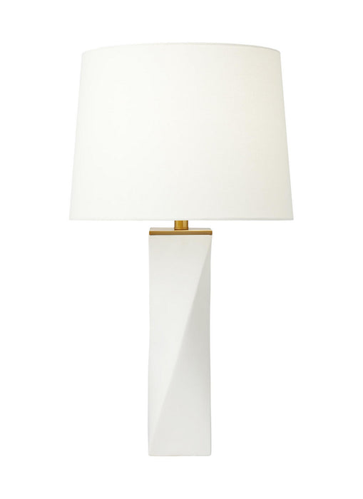 Visual Comfort Studio CT1211WL1 One Light Table Lamp, White Leather