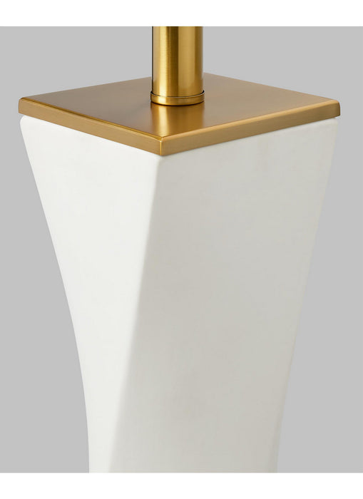 Visual Comfort Studio CT1211WL1 One Light Table Lamp, White Leather