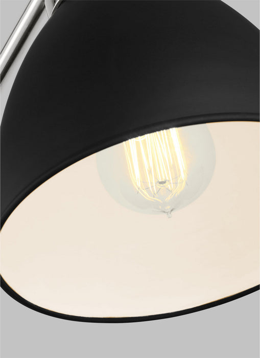 Visual Comfort Studio CT1101MBKPN1 One Light Desk Lamp, Midnight Black and Polished Nickel