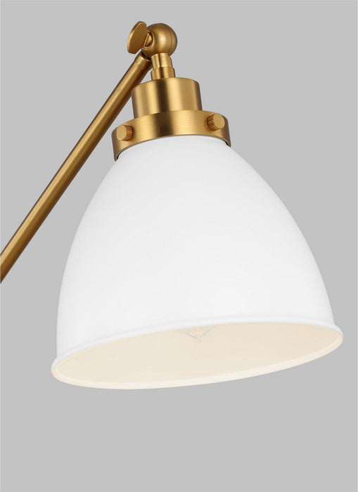 Visual Comfort Studio CT1101MWTBBS1 One Light Desk Lamp, Matte White and Burnished Brass