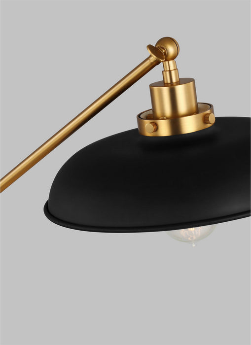 Visual Comfort Studio CT1111MBKBBS1 One Light Desk Lamp, Midnight Black and Burnished Brass