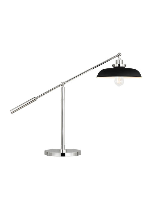 Visual Comfort Studio CT1111MBKPN1 One Light Desk Lamp, Midnight Black and Polished Nickel