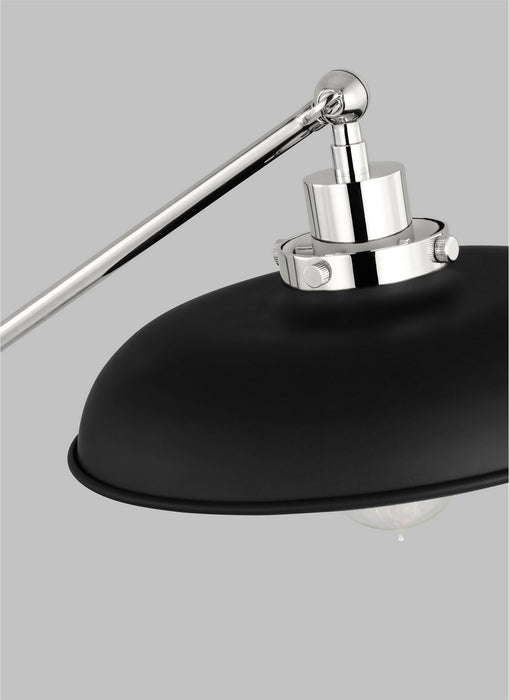 Visual Comfort Studio CT1111MBKPN1 One Light Desk Lamp, Midnight Black and Polished Nickel