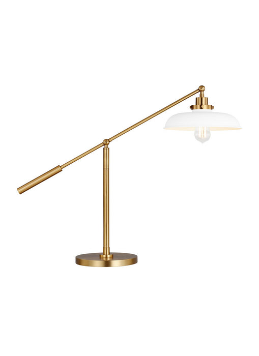 Visual Comfort Studio CT1111MWTBBS1 One Light Desk Lamp, Matte White and Burnished Brass