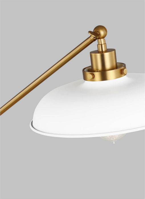 Visual Comfort Studio CT1111MWTBBS1 One Light Desk Lamp, Matte White and Burnished Brass