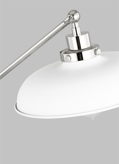 Visual Comfort Studio CT1111MWTPN1 One Light Desk Lamp, Matte White and Polished Nickel