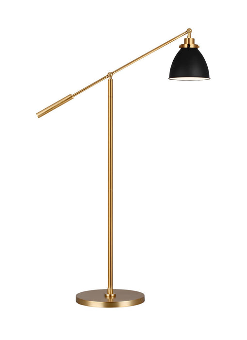 Visual Comfort Studio CT1131MBKBBS1 One Light Floor Lamp, Midnight Black and Burnished Brass