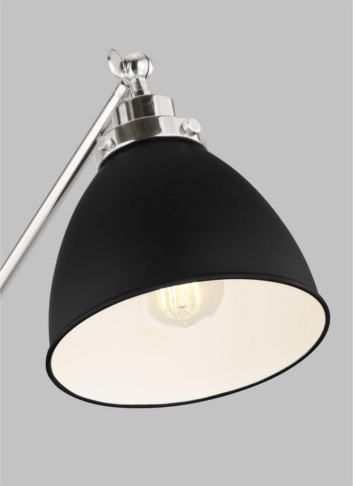 Visual Comfort Studio CT1131MBKPN1 One Light Floor Lamp, Midnight Black and Polished Nickel