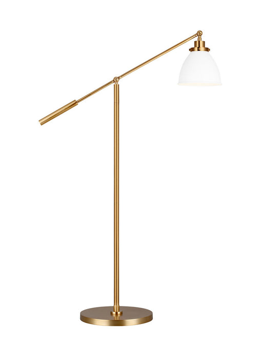 Visual Comfort Studio CT1131MWTBBS1 One Light Floor Lamp, Matte White and Burnished Brass
