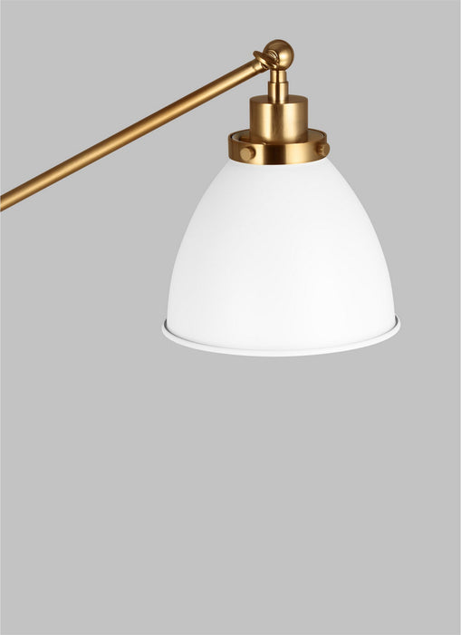 Visual Comfort Studio CT1131MWTBBS1 One Light Floor Lamp, Matte White and Burnished Brass