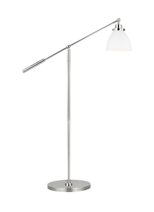 Visual Comfort Studio CT1131MWTPN1 One Light Floor Lamp, Matte White and Polished Nickel
