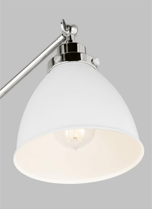 Visual Comfort Studio CT1131MWTPN1 One Light Floor Lamp, Matte White and Polished Nickel