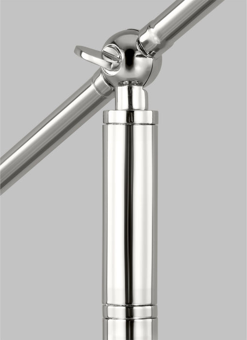 Visual Comfort Studio CT1131MWTPN1 One Light Floor Lamp, Matte White and Polished Nickel