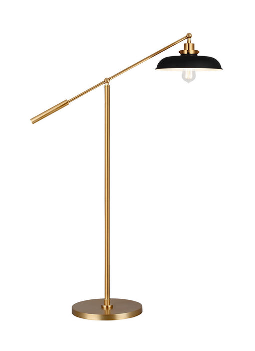 Visual Comfort Studio CT1141MBKBBS1 One Light Floor Lamp, Midnight Black and Burnished Brass