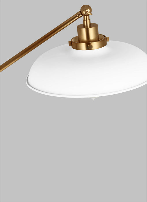 Visual Comfort Studio CT1141MWTBBS1 One Light Floor Lamp, Matte White and Burnished Brass