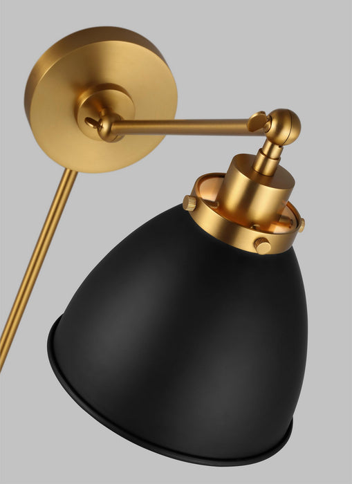 Visual Comfort Studio CW1131MBKBBS One Light Wall Sconce, Midnight Black and Burnished Brass