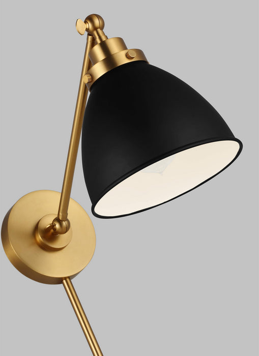 Visual Comfort Studio CW1131MBKBBS One Light Wall Sconce, Midnight Black and Burnished Brass